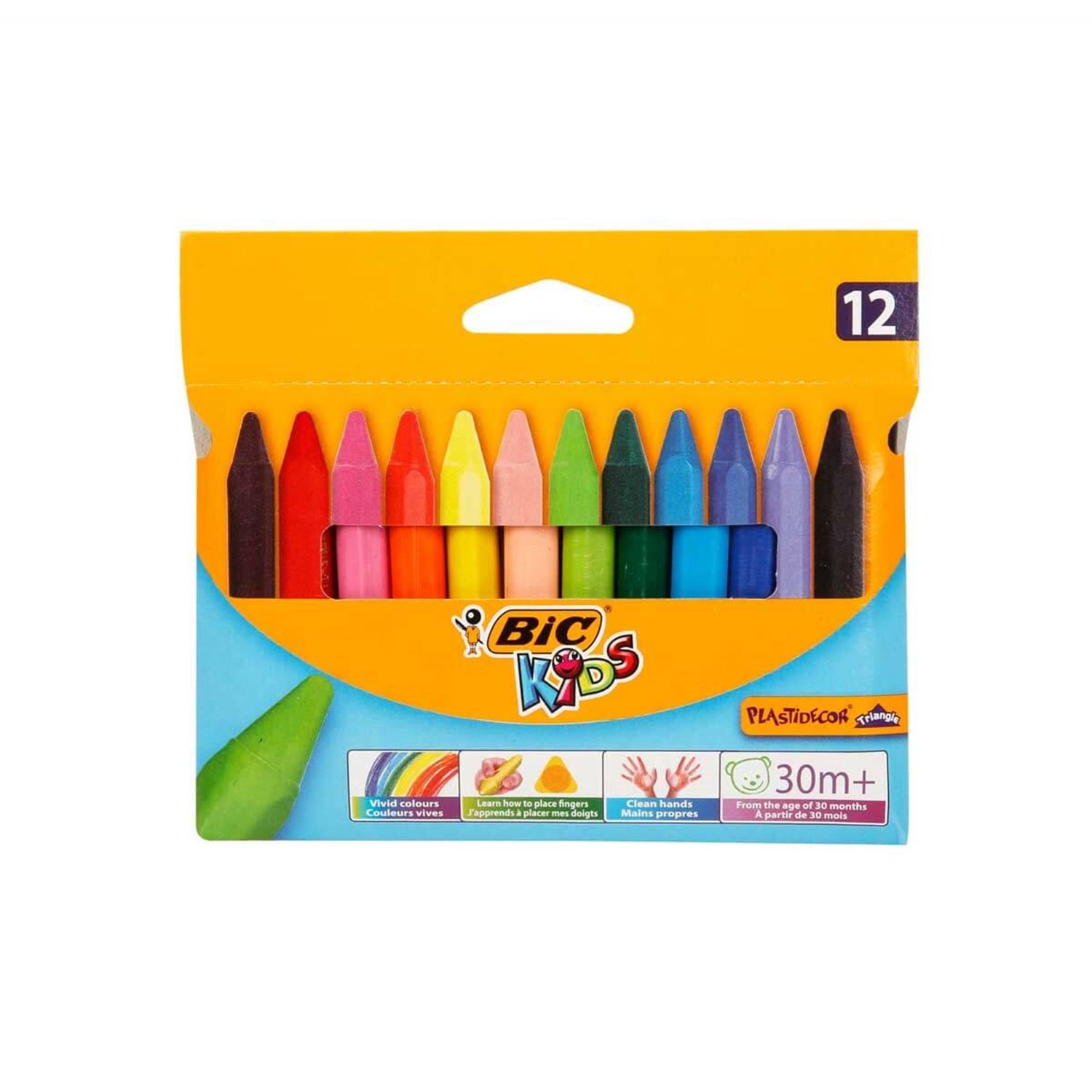 BİC 8297733 ELLERİ KİRLETMEYEN ÜÇGEN PASTEL 12 RENK